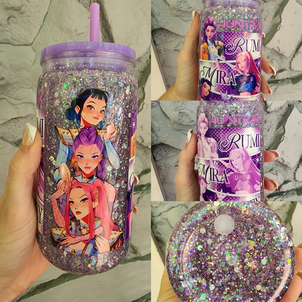 VIRAL K-POP HUNTRIX DEMON HUNTERS SNOWGLOBE TUMBLER